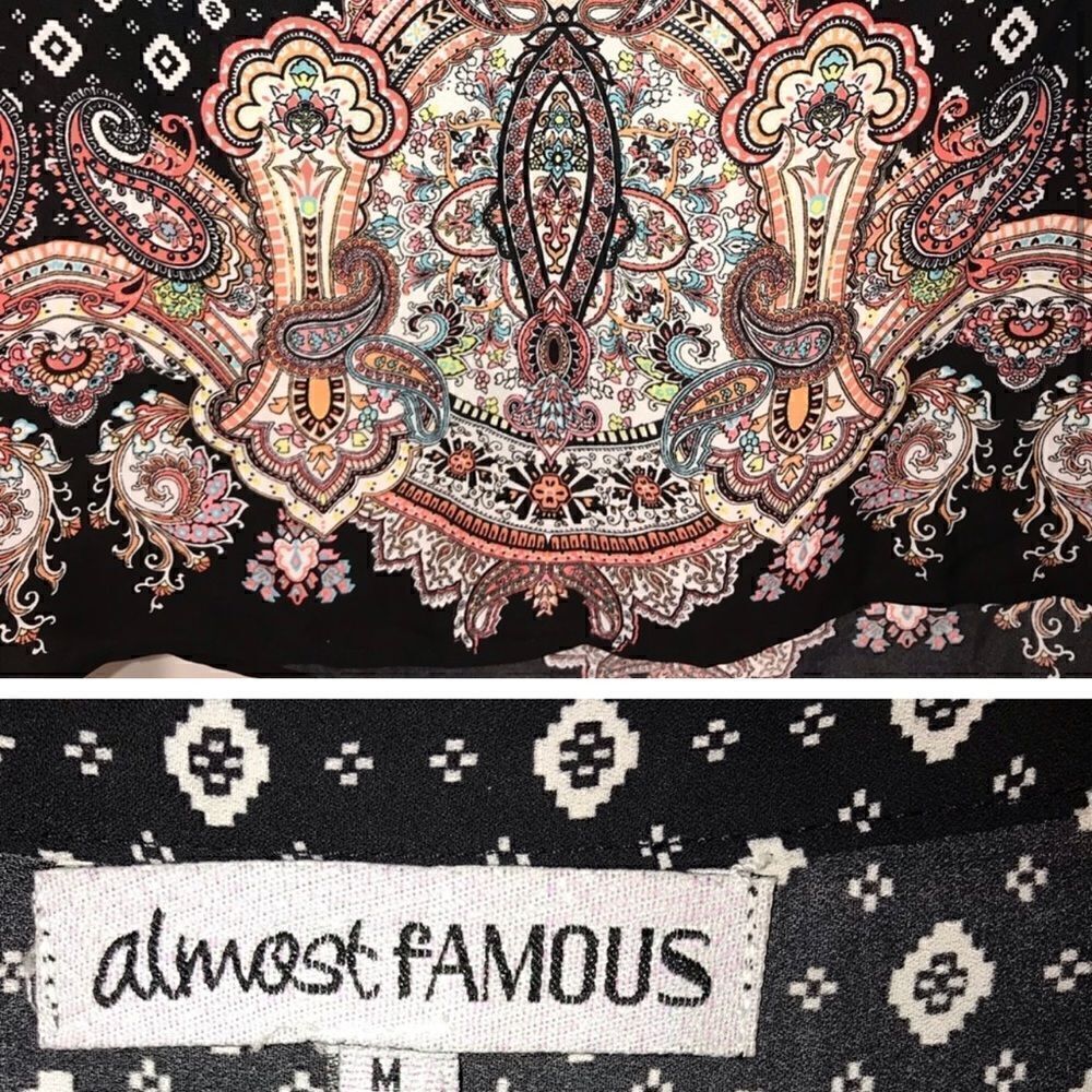 Almost Famous Boho Tunic top, Size M - Picture 2 of 7